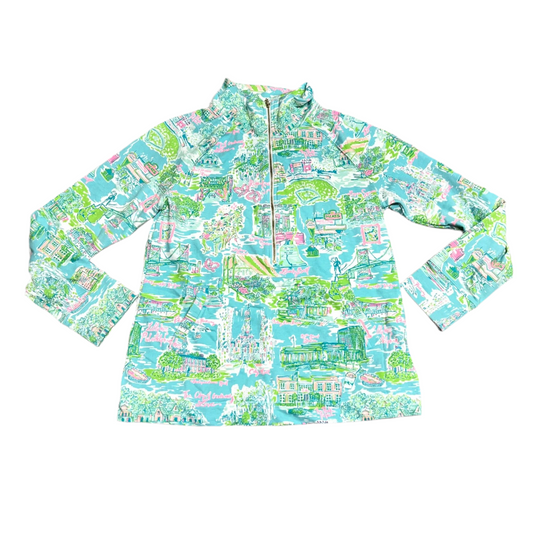 Jacket Designer By Lilly Pulitzer In Blue & Green, Size: L