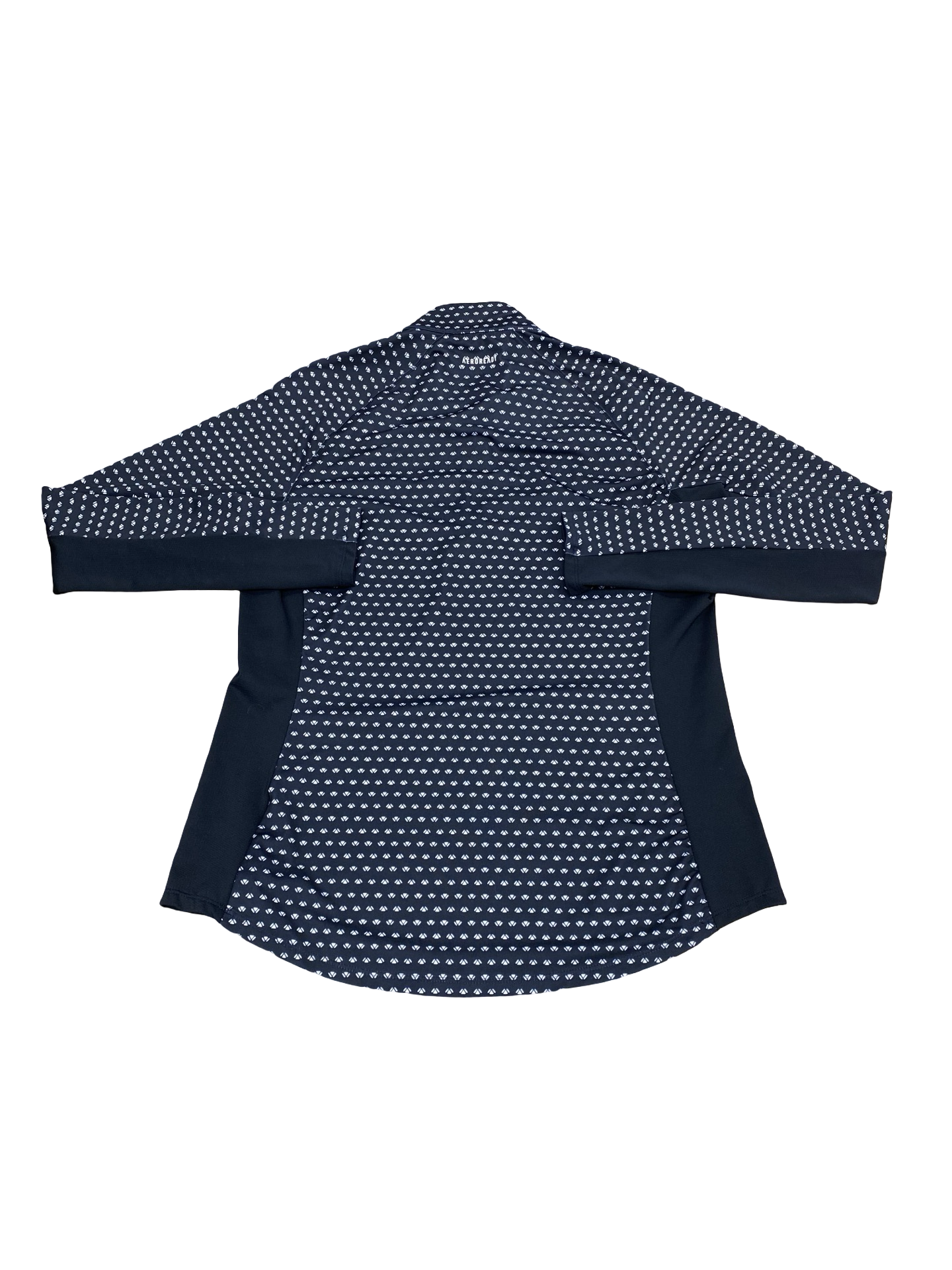 Athletic Top Ls Collar By Adidas In Black & White, Size:M
