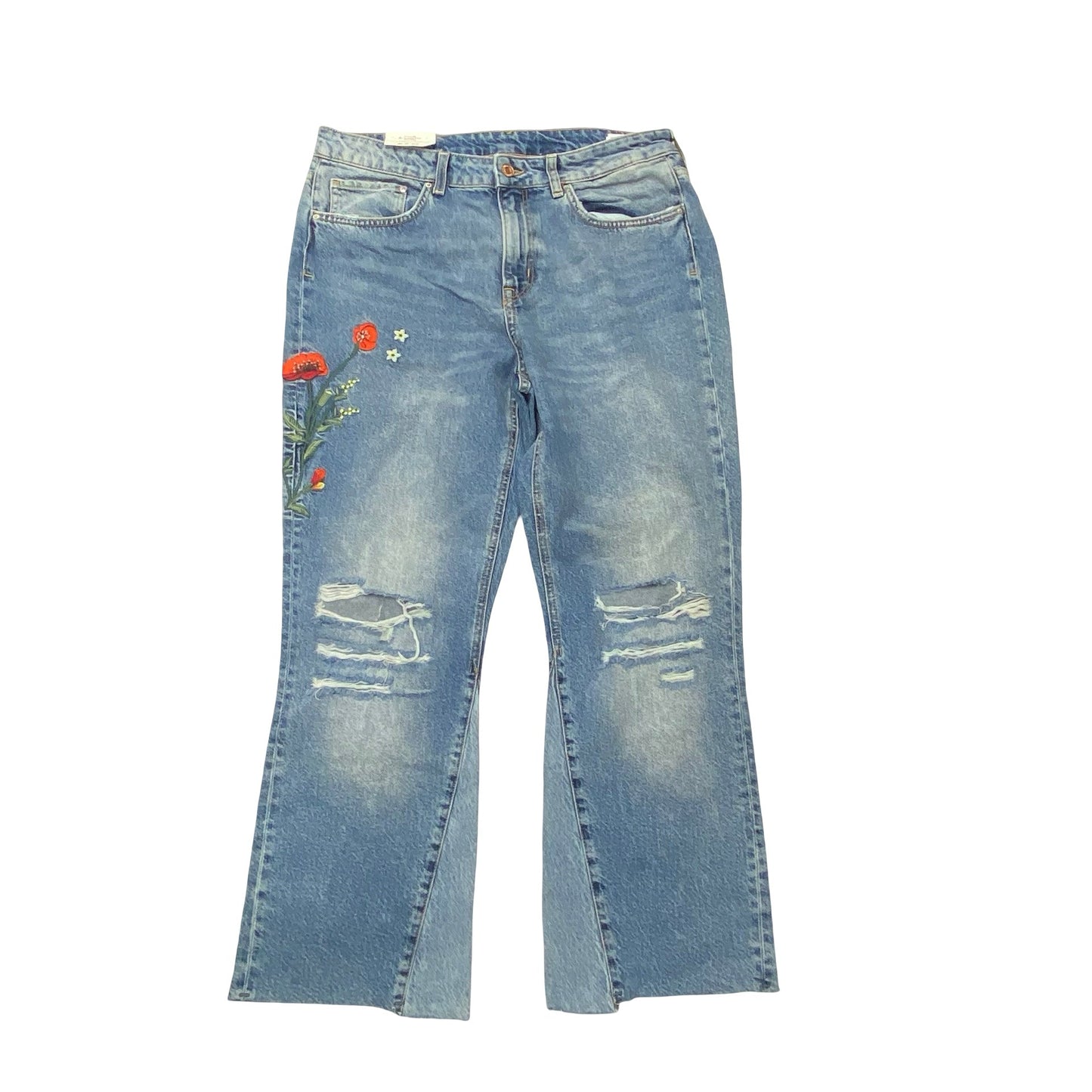 Jeans Flared By H&M In Blue, Size:16