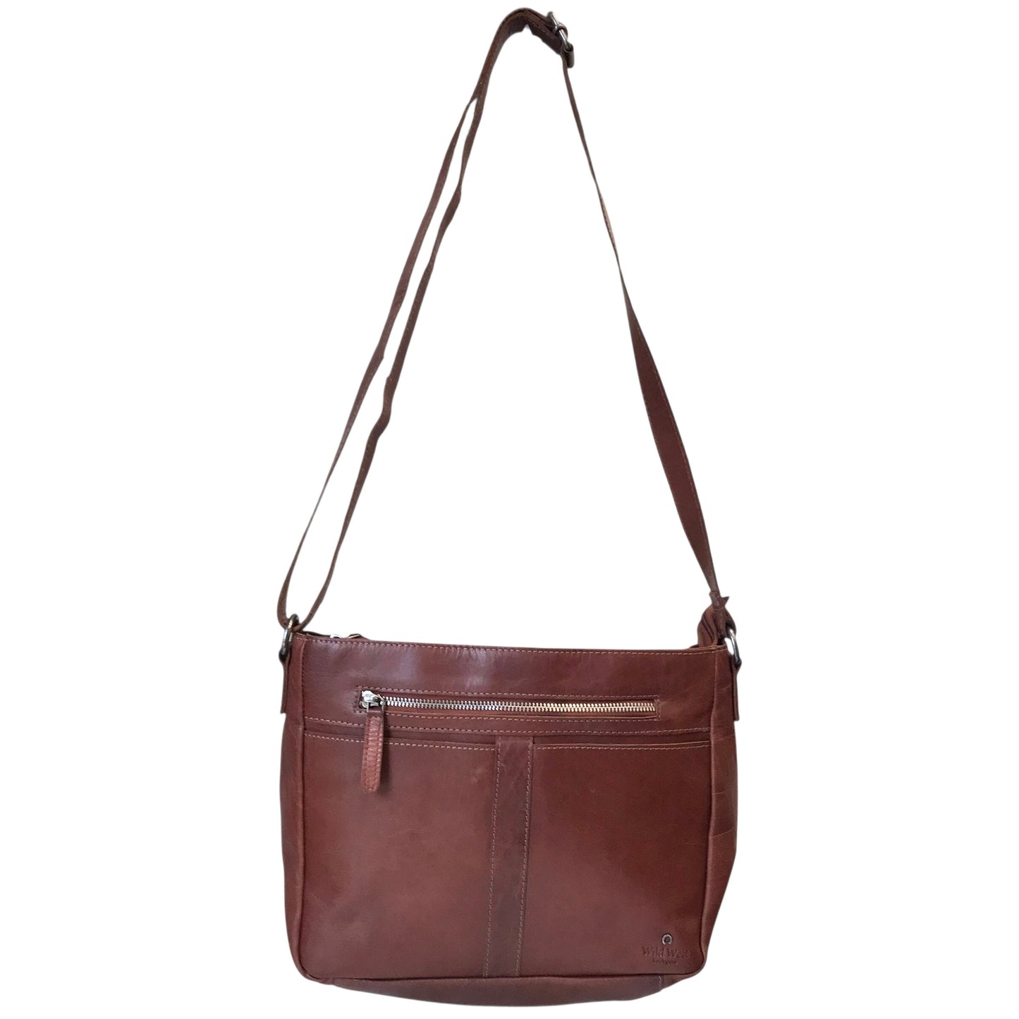 Handbag Leather By Wild West Los Angeles In Brown, Size:Medium