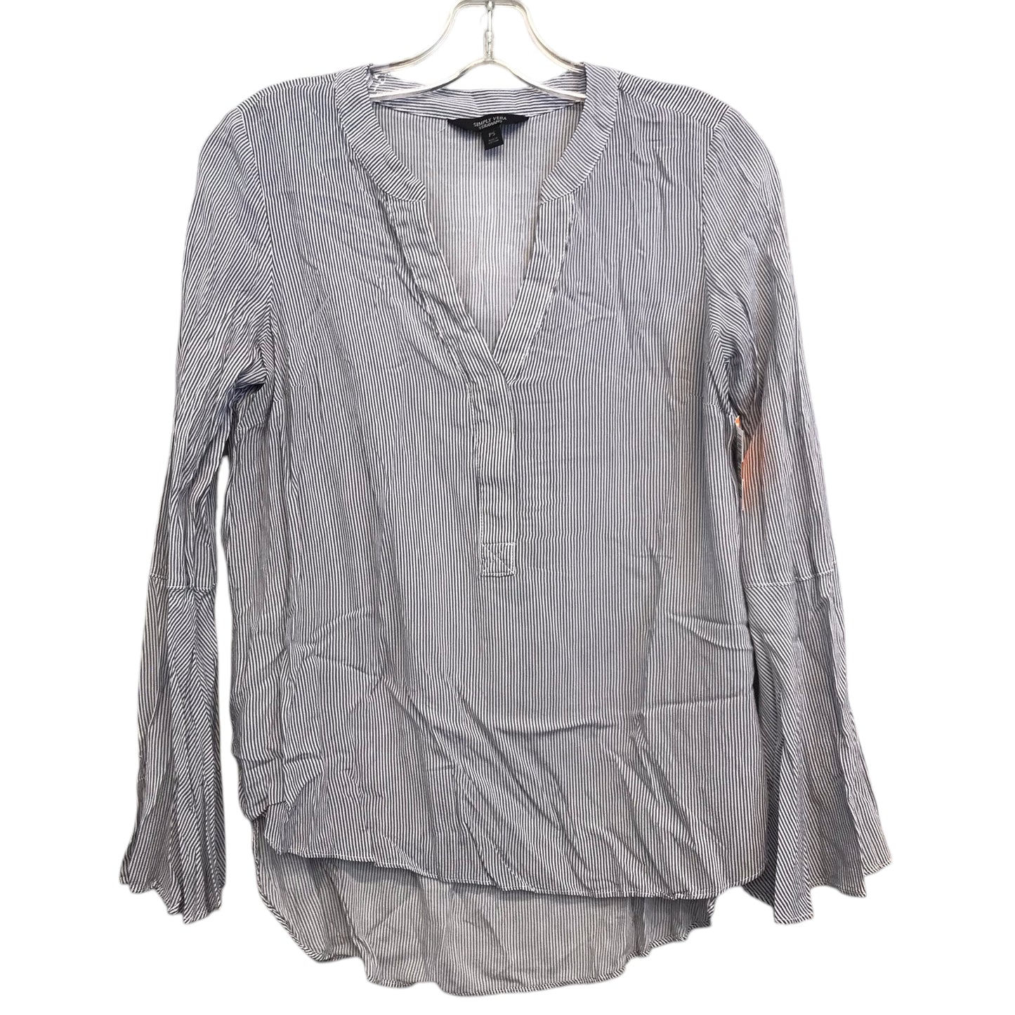 Top Ls By Simply Vera In Striped Pattern, Size:Sp
