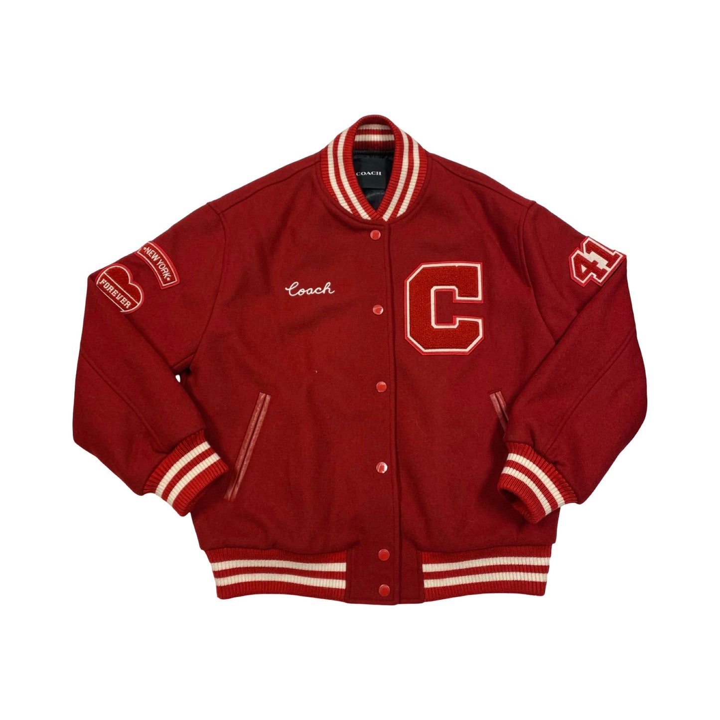 Jacket Designer By Coach In Red, Size:Xs