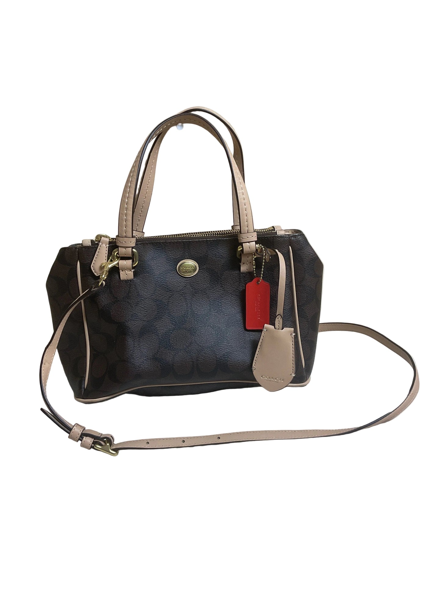 Handbag Designer By Coach In Brown, Size:Small
