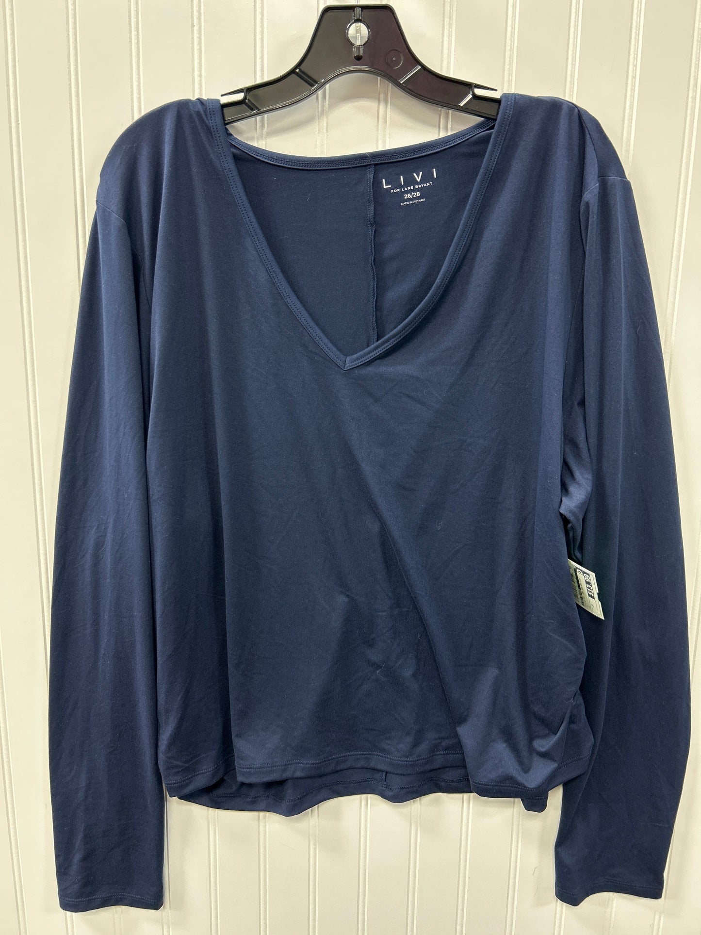 Athletic Top Ls Collar By Livi Active In Navy, Size:3X