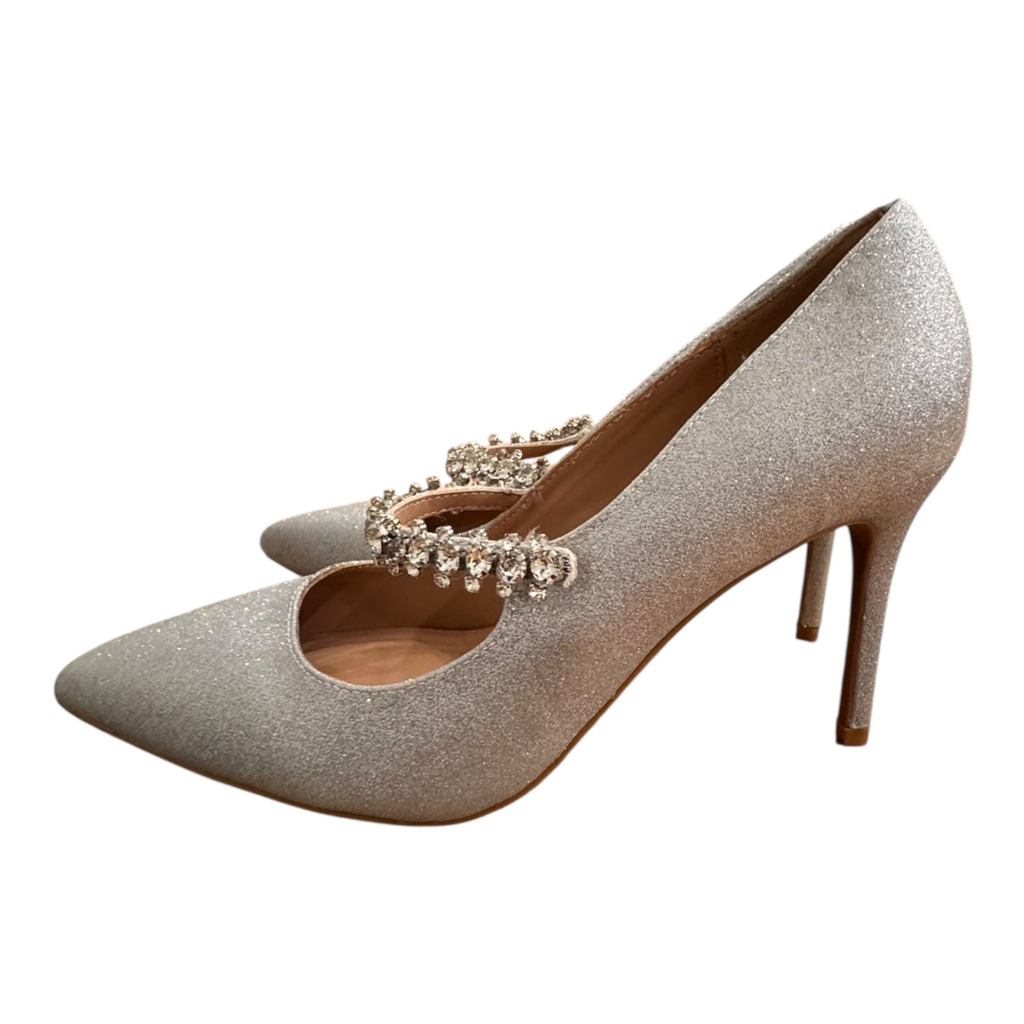 Shoes Heels Stiletto By Bcbgeneration In Silver, Size:8