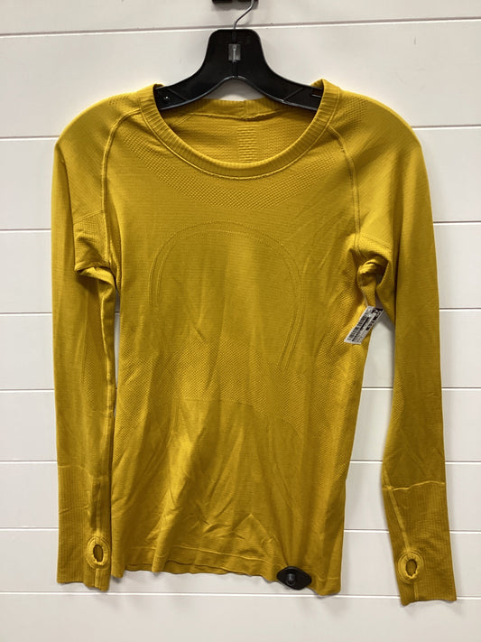 Athletic Top Ls Crewneck By Lululemon In Yellow, Size:6
