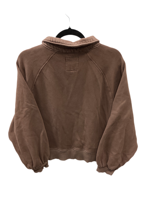 Athletic Top Ls Collar By Aerie In Brown, Size:L