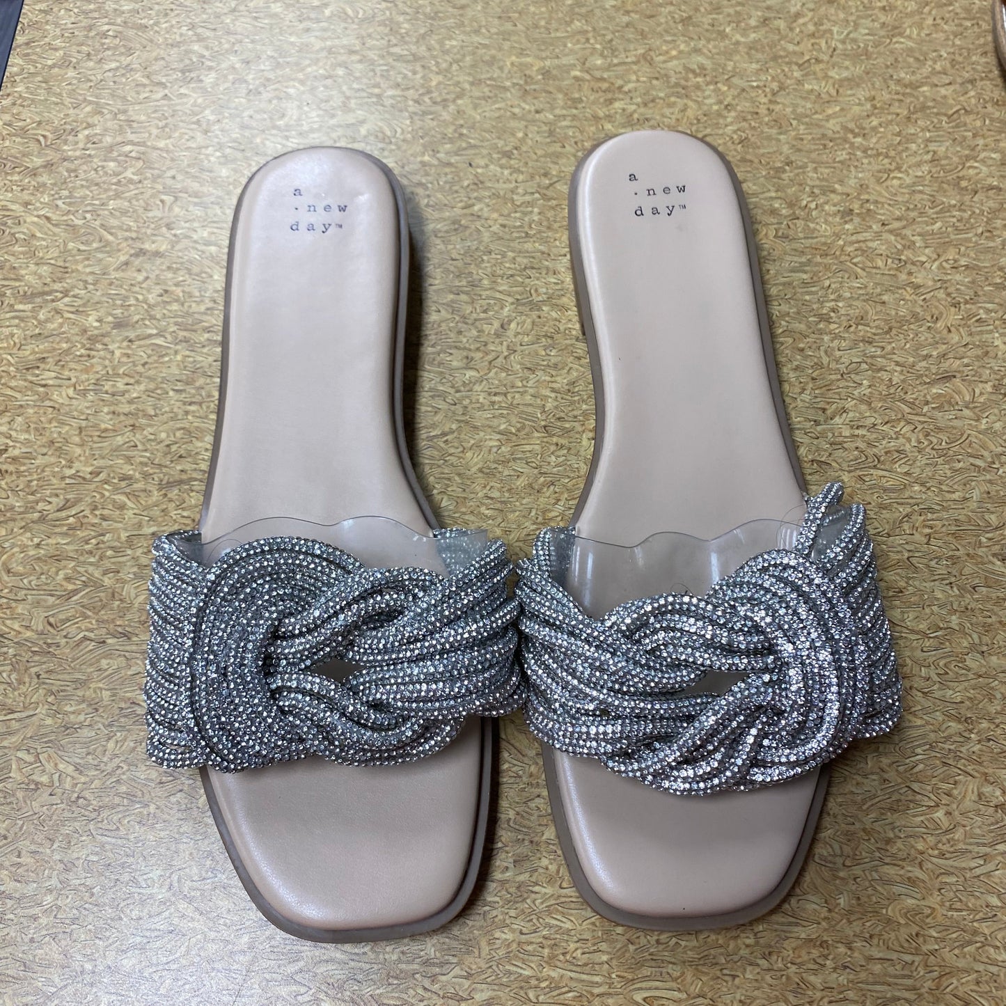 Sandals Flats By A New Day In Silver, Size:11