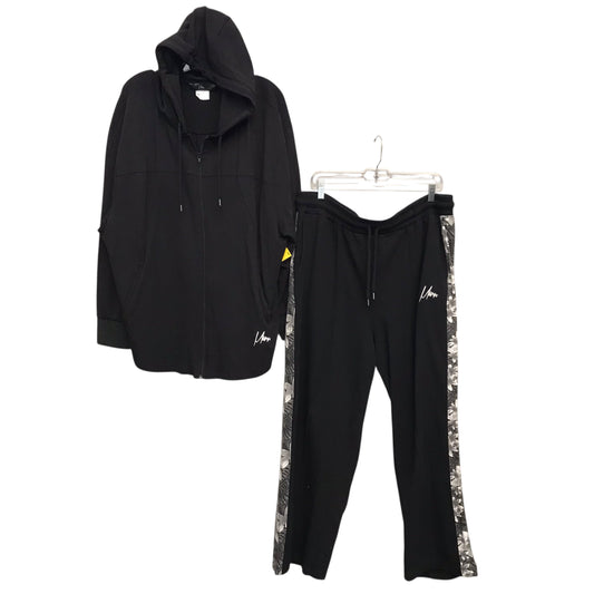 Lounge Set Pants By Mann In Black & Grey, Size:3X