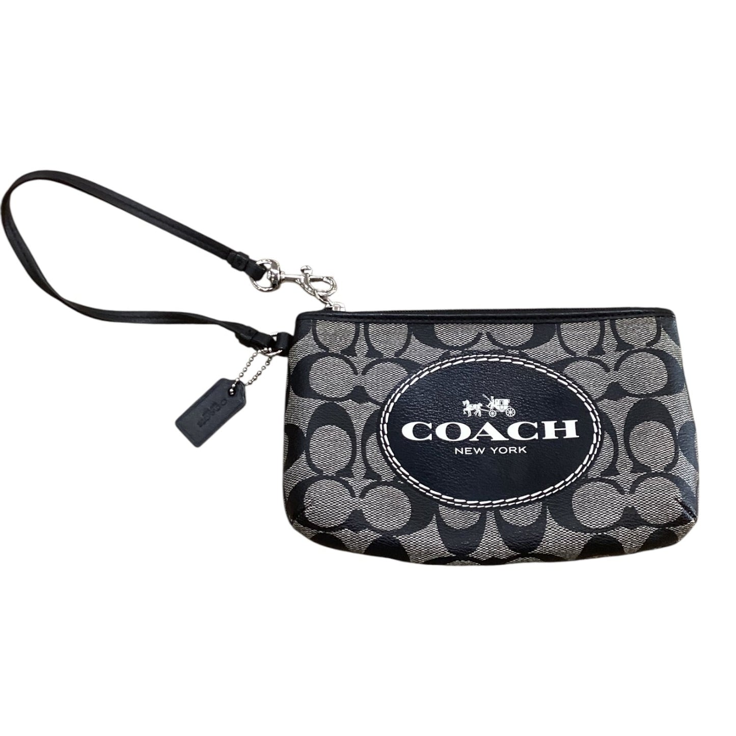Wristlet Designer By Coach In Black & Grey, Size:Small