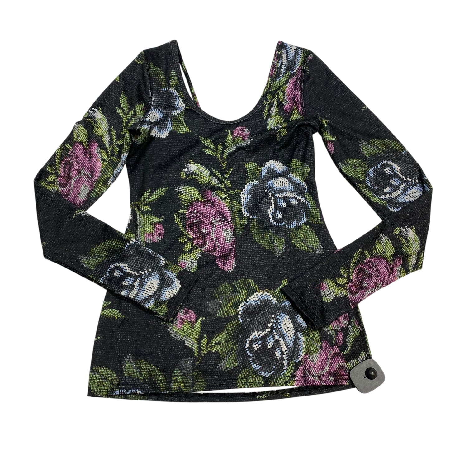 Athletic Top Ls Crewneck By Lululemon In Black & Green, Size:S