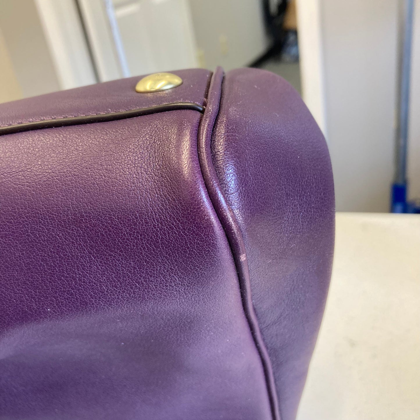 Handbag Designer By Coach In Purple, Size:Large