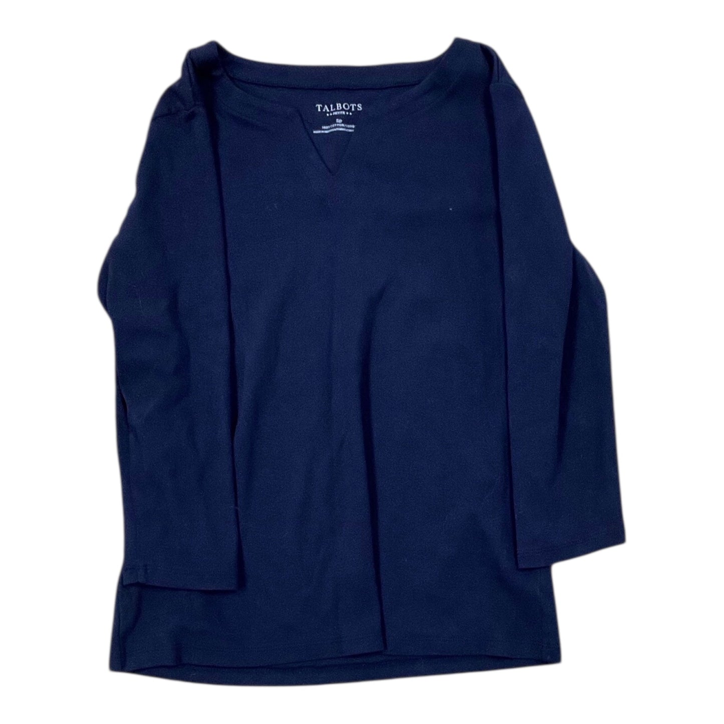 Top 3/4 Sleeve Basic By Talbots In Navy, Size:Sp