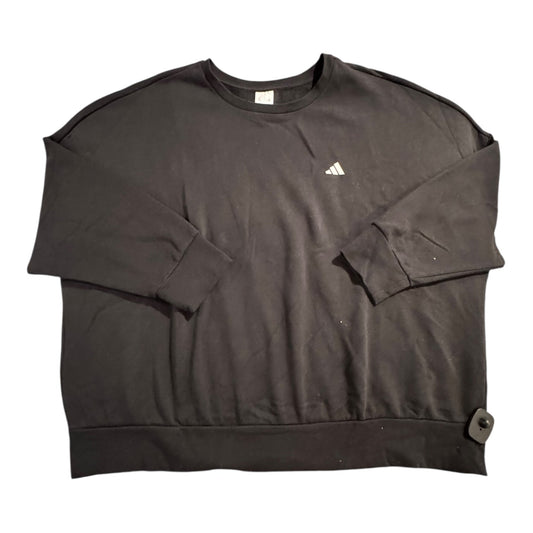 Athletic Sweatshirt Crewneck By Adidas In Black, Size:3X