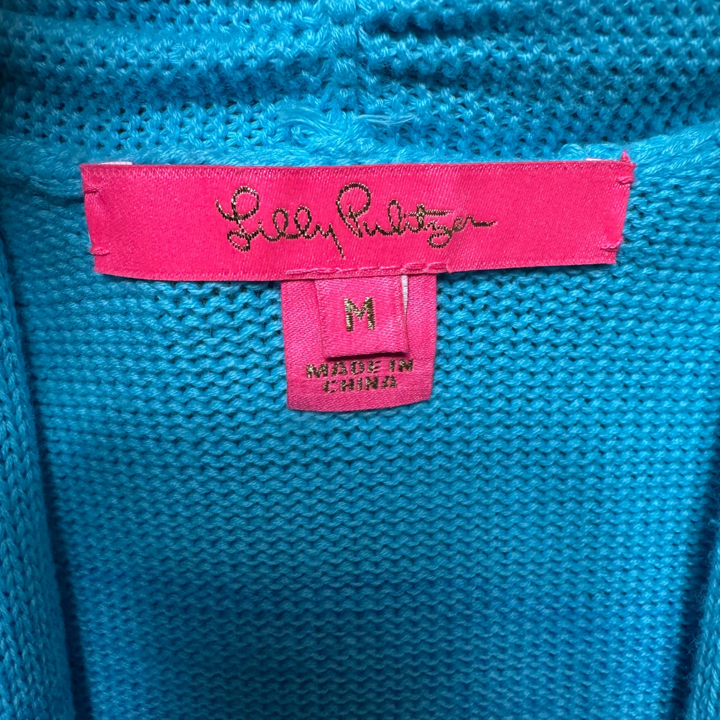Sweater Cardigan Designer By Lilly Pulitzer In Blue & Green, Size: M