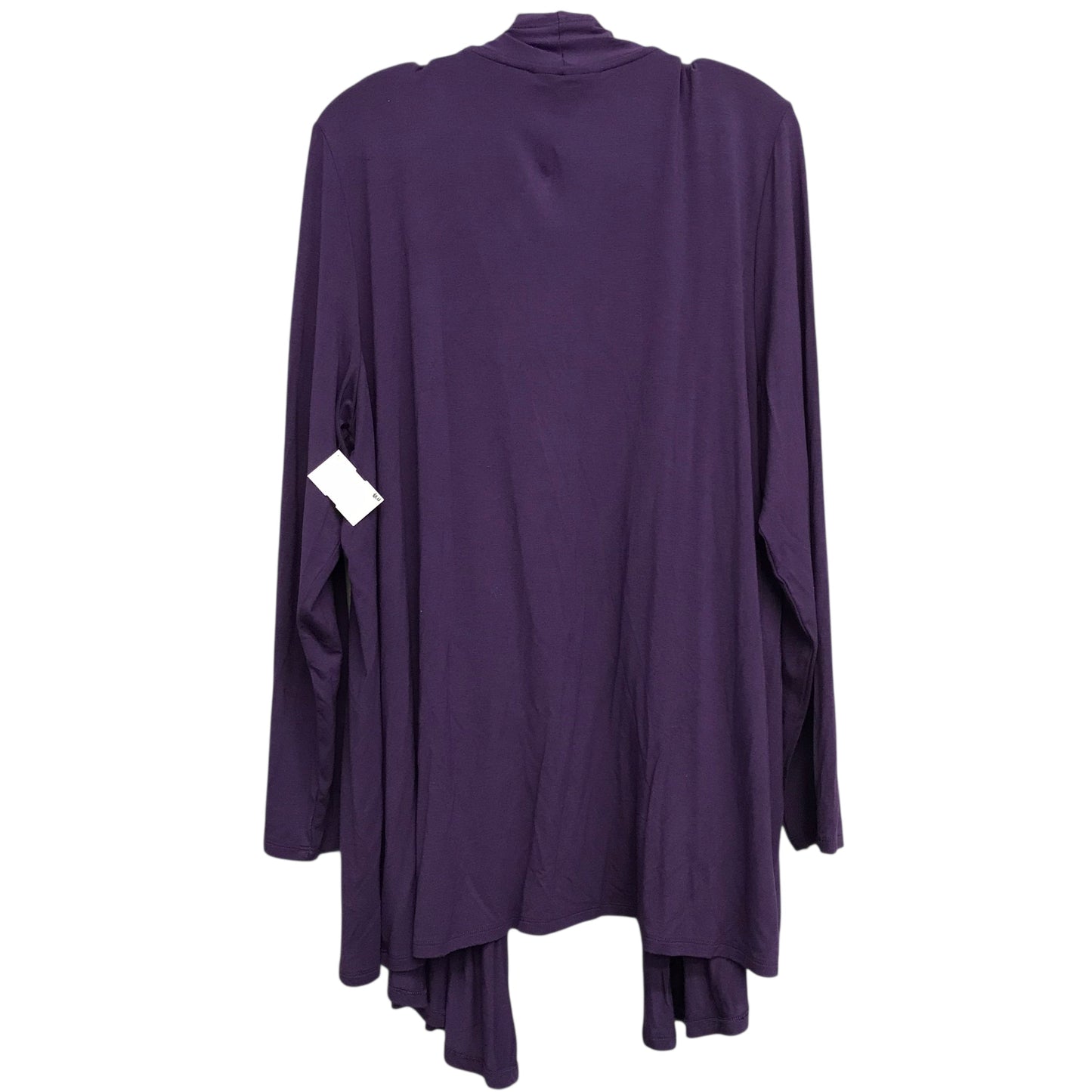 Cardigan By Karen Scott In Purple, Size:Xl