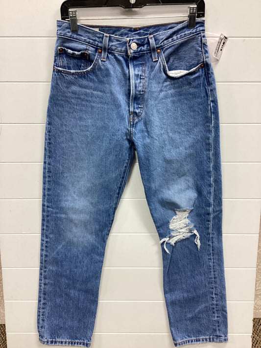 Jeans Straight By Levis In Blue Denim, Size:4