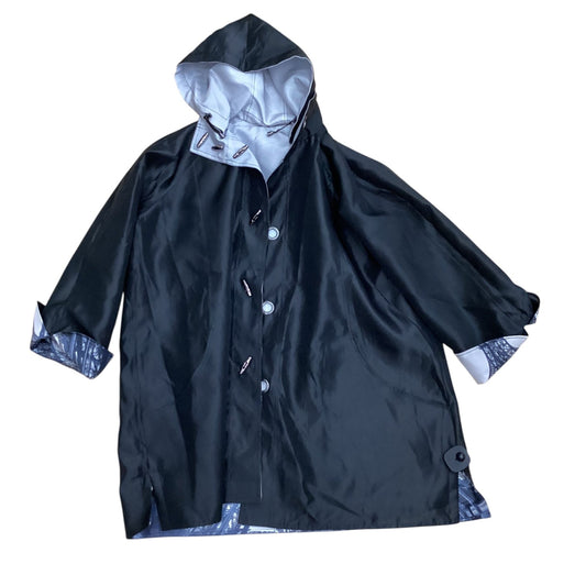 Coat Raincoat By Clothes Mentor In Black, Size:Xl
