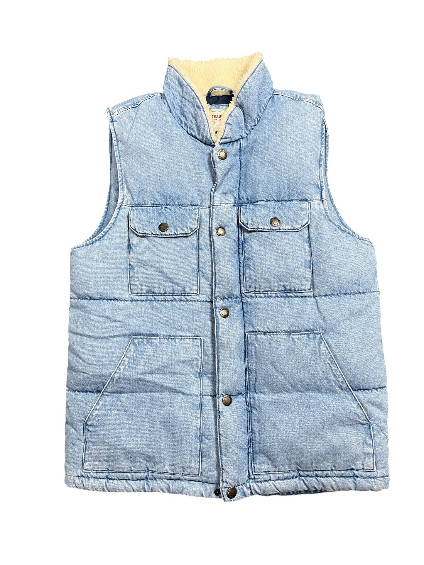 Vest Puffer & Quilted By Levis In Blue Denim, Size:S