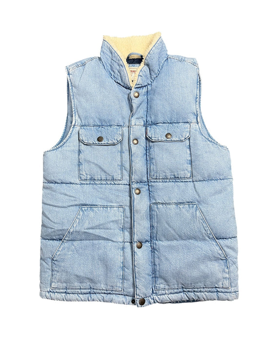 Vest Puffer & Quilted By Levis In Blue Denim, Size:S