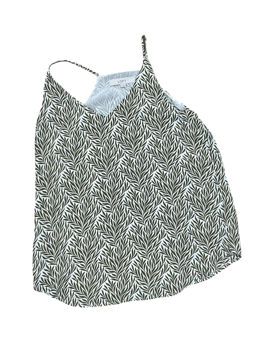 Top Cami By Loft In Green & White, Size:S