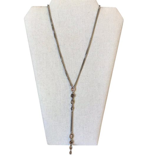 Necklace Lariat & Y-Drop By Dkny In Silver