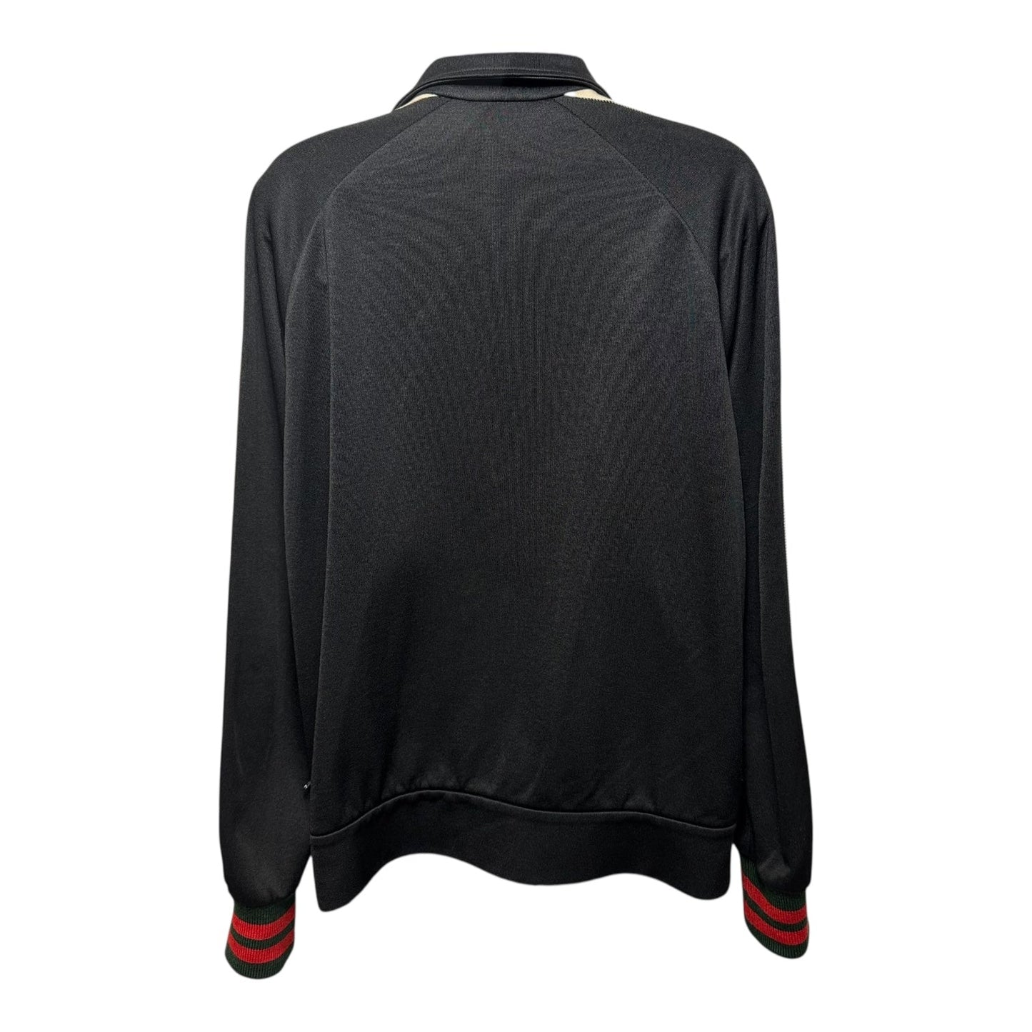 Web Trim Technical Jersey Track Jacket Luxury Designer By Gucci In Black & Cream, Size: S MEN’S