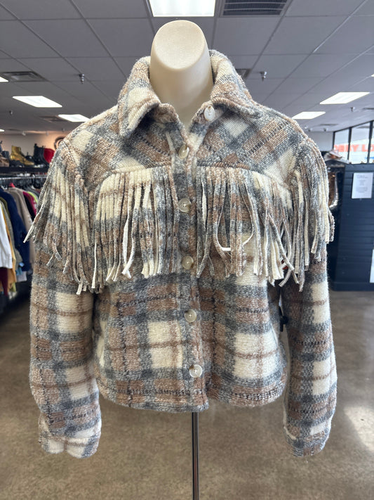 Jacket Faux Fur & Sherpa By Blanknyc In Cream & Tan, Size:S
