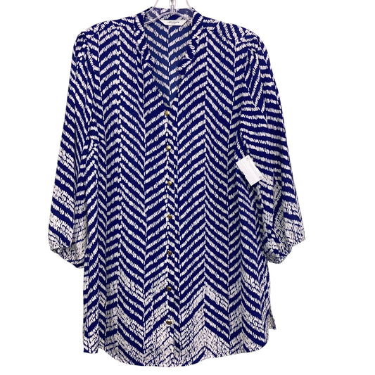 Top Ls By Liz Claiborne In Blue & White, Size:M