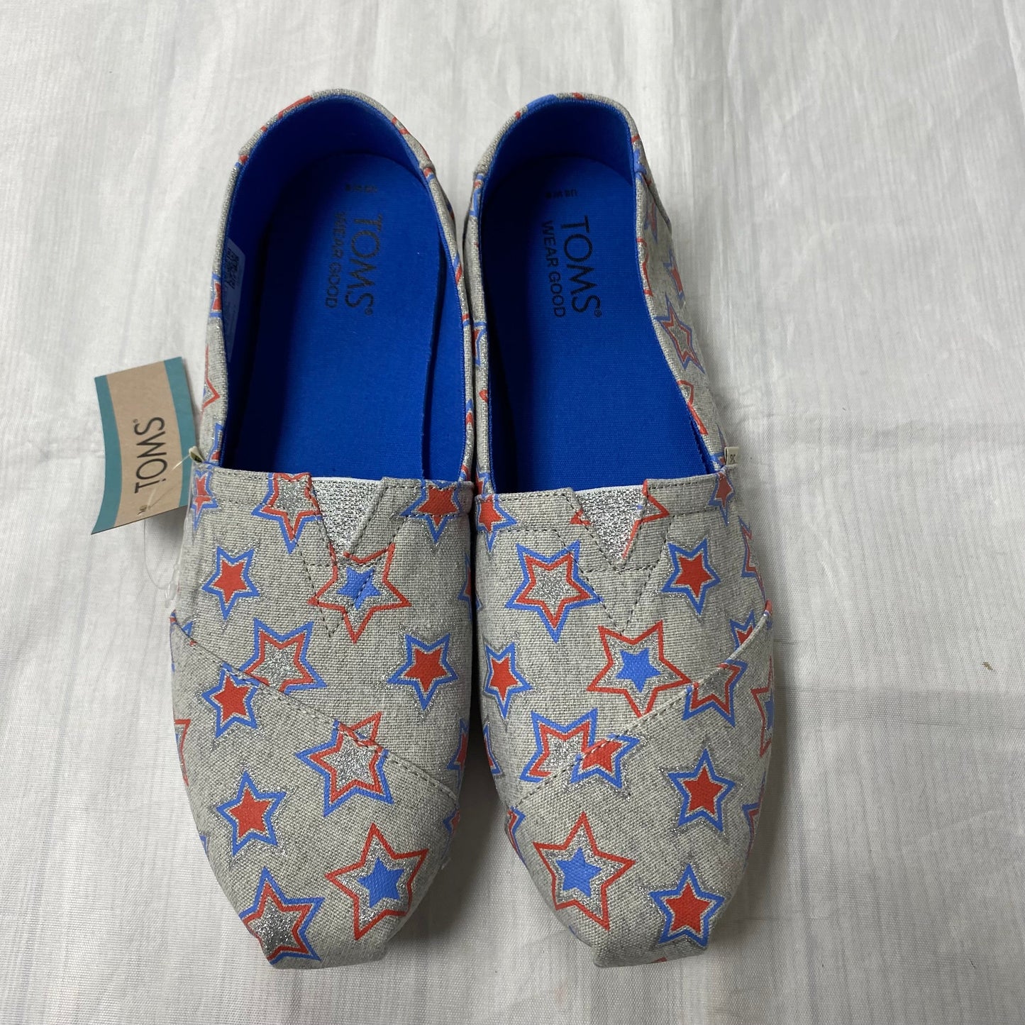 Shoes Flats By Toms In Blue & Grey, Size:8