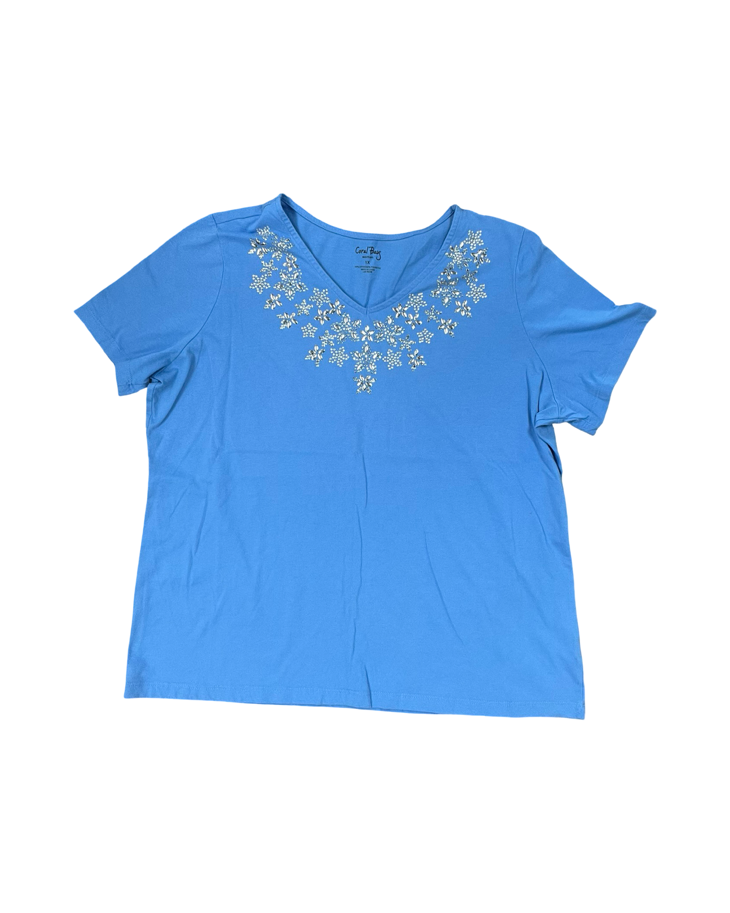 Top Ss By Coral Bay In Blue, Size:1X