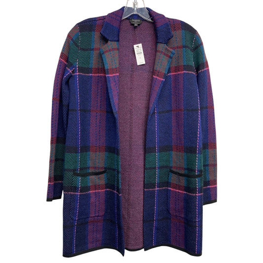 Sweater Cardigan By Talbots In Plaid Pattern, Size:Sp