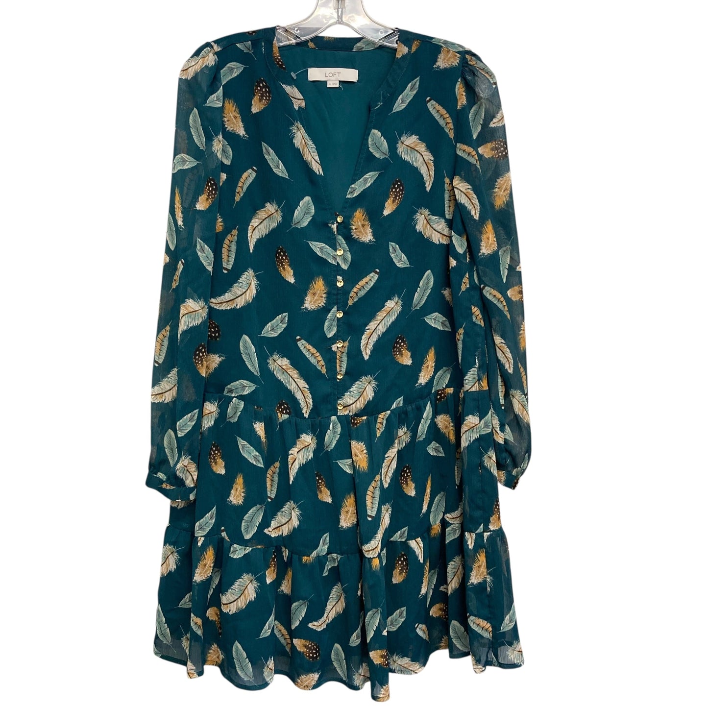 Dress Casual Short By Loft In Green & Tan, Size:Xs