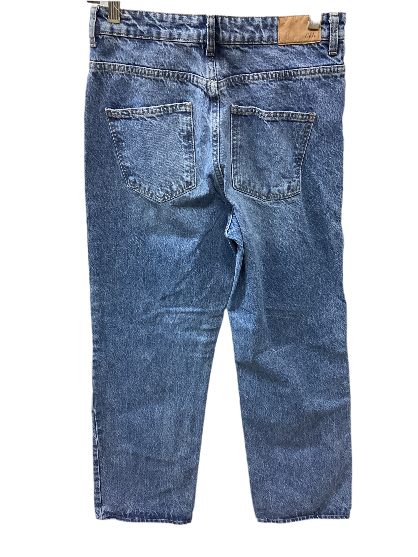 Jeans Straight By Zara In Blue Denim, Size:6