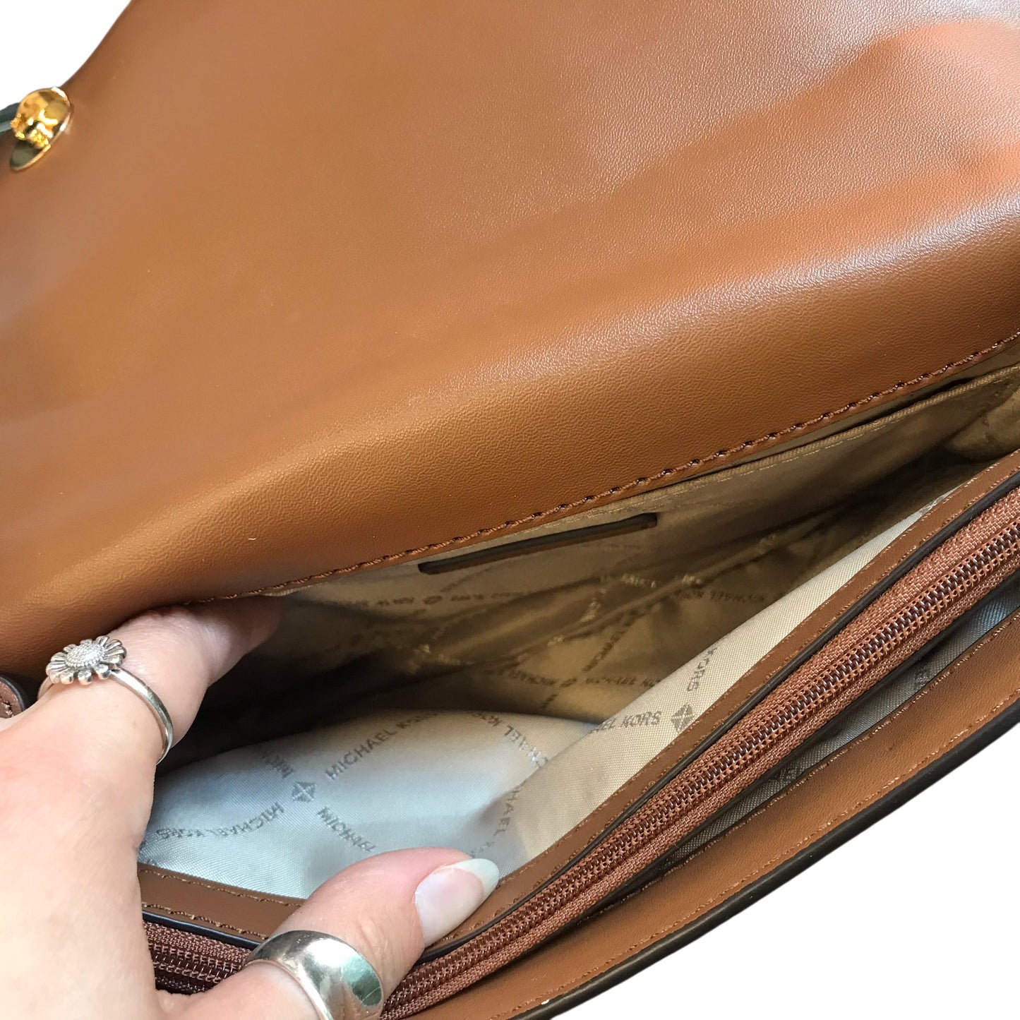 Crossbody Designer By Michael Kors In White, Size:Small