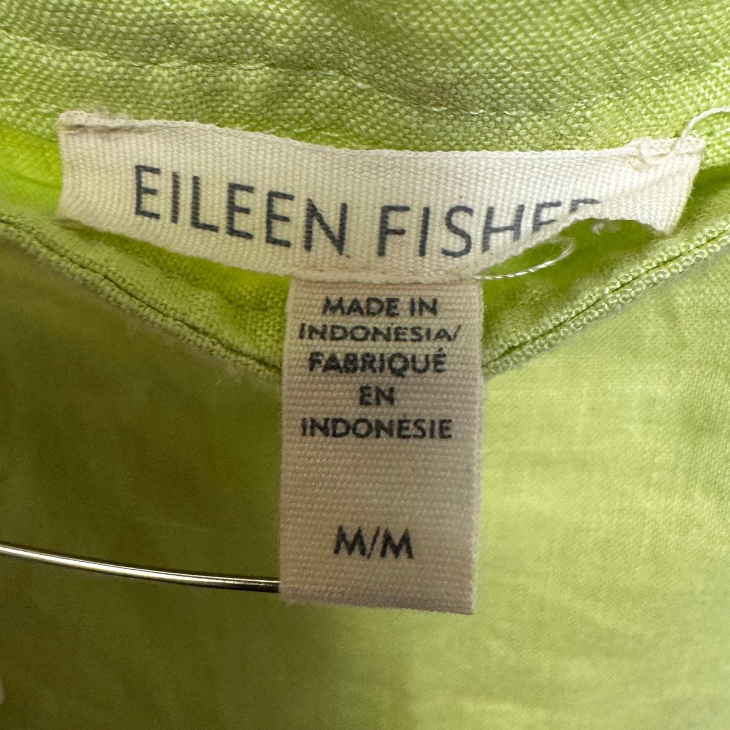 Linen Dress Casual Maxi By Eileen Fisher In Chartreuse, Size: M
