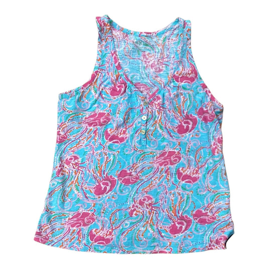 Tank Top Designer By Lilly Pulitzer In Green & Pink, Size:S