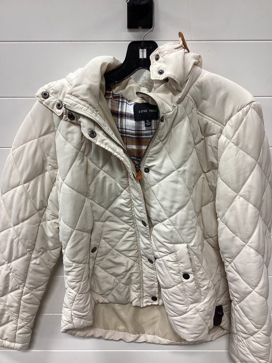 Coat Puffer & Quilted By Love Tree In Cream, Size:Xl