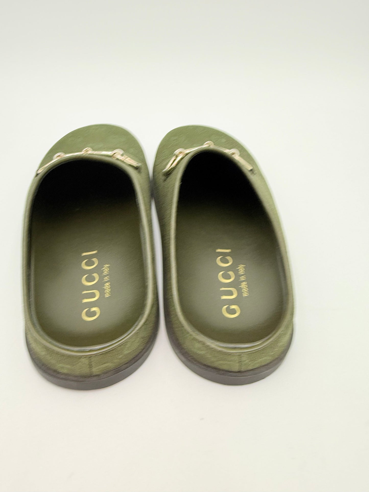 Shoes Luxury Designer By Gucci In Green, Size:6.5