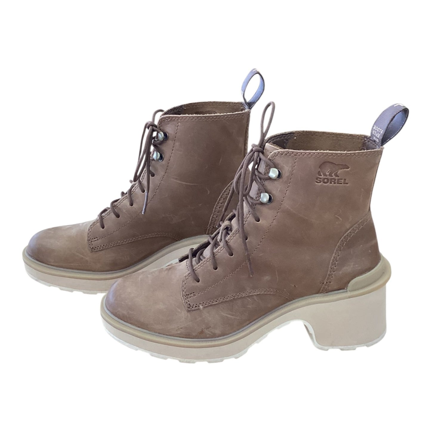 Boots Ankle Heels By Sorel In Brown, Size:7.5