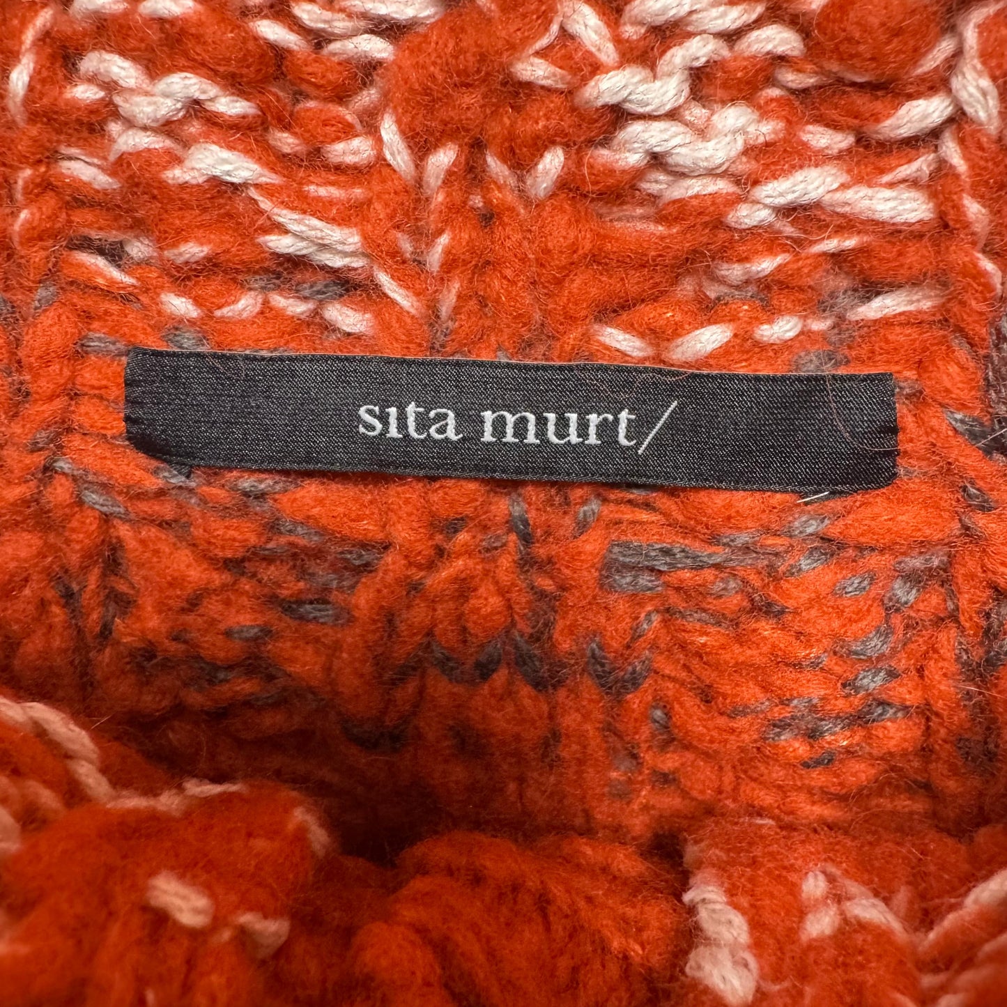 Wool Blend Sweater Cardigan By Sita Murt/  In Orange, Size: 8 (40)