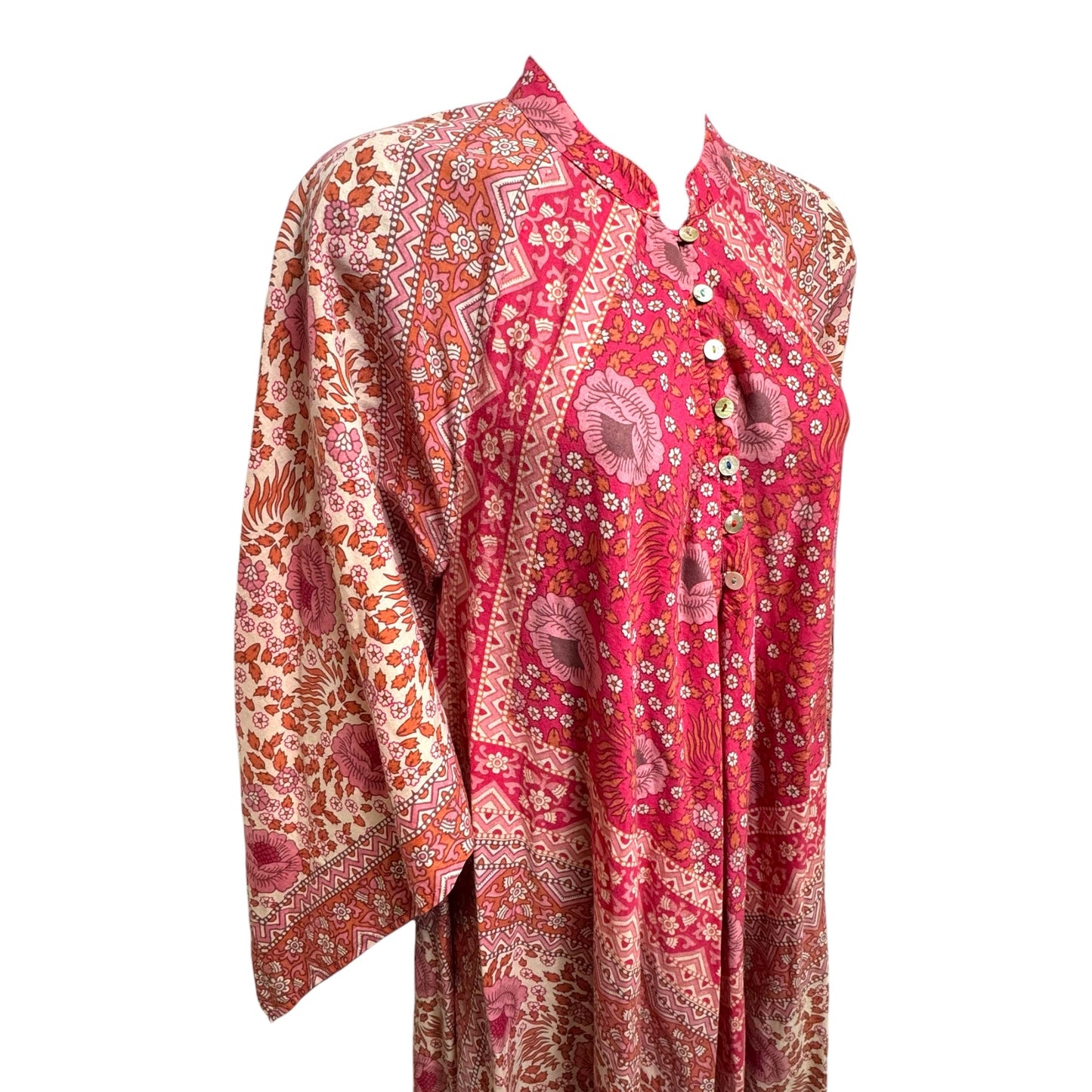 Silk Dress Casual Midi By Natalie Martin In Floral Print, Size: S