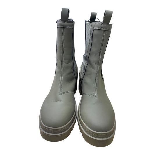 Boots Mid-Calf Heels By Tommy Hilfiger In Green, Size:8.5