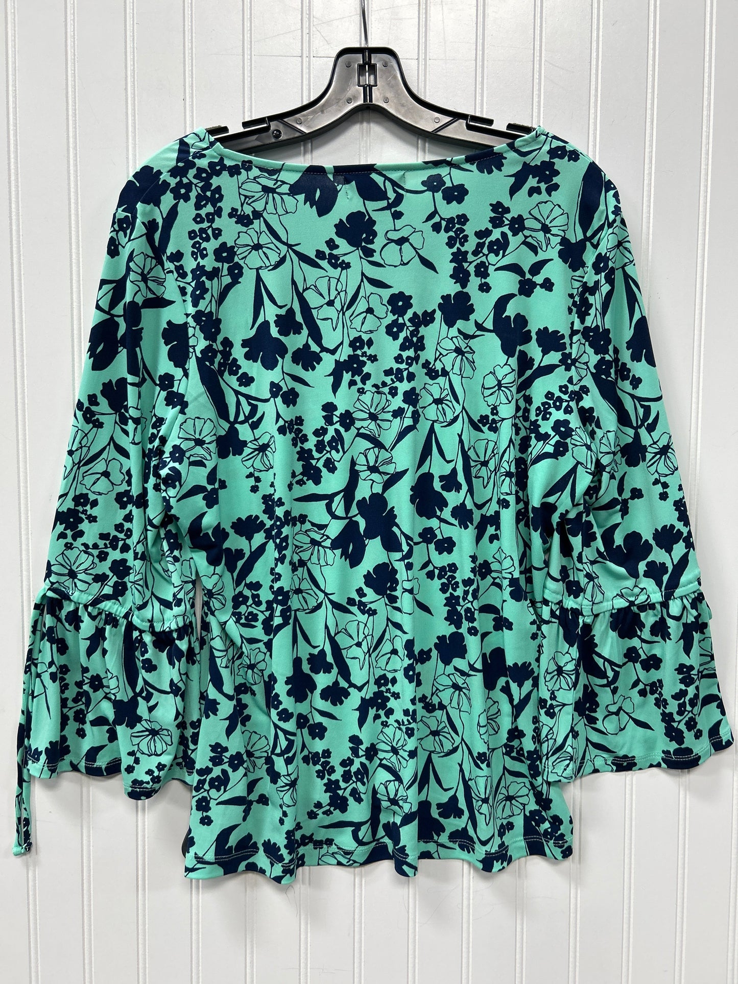 Top Ls By Liz Claiborne In Blue & Green, Size:L