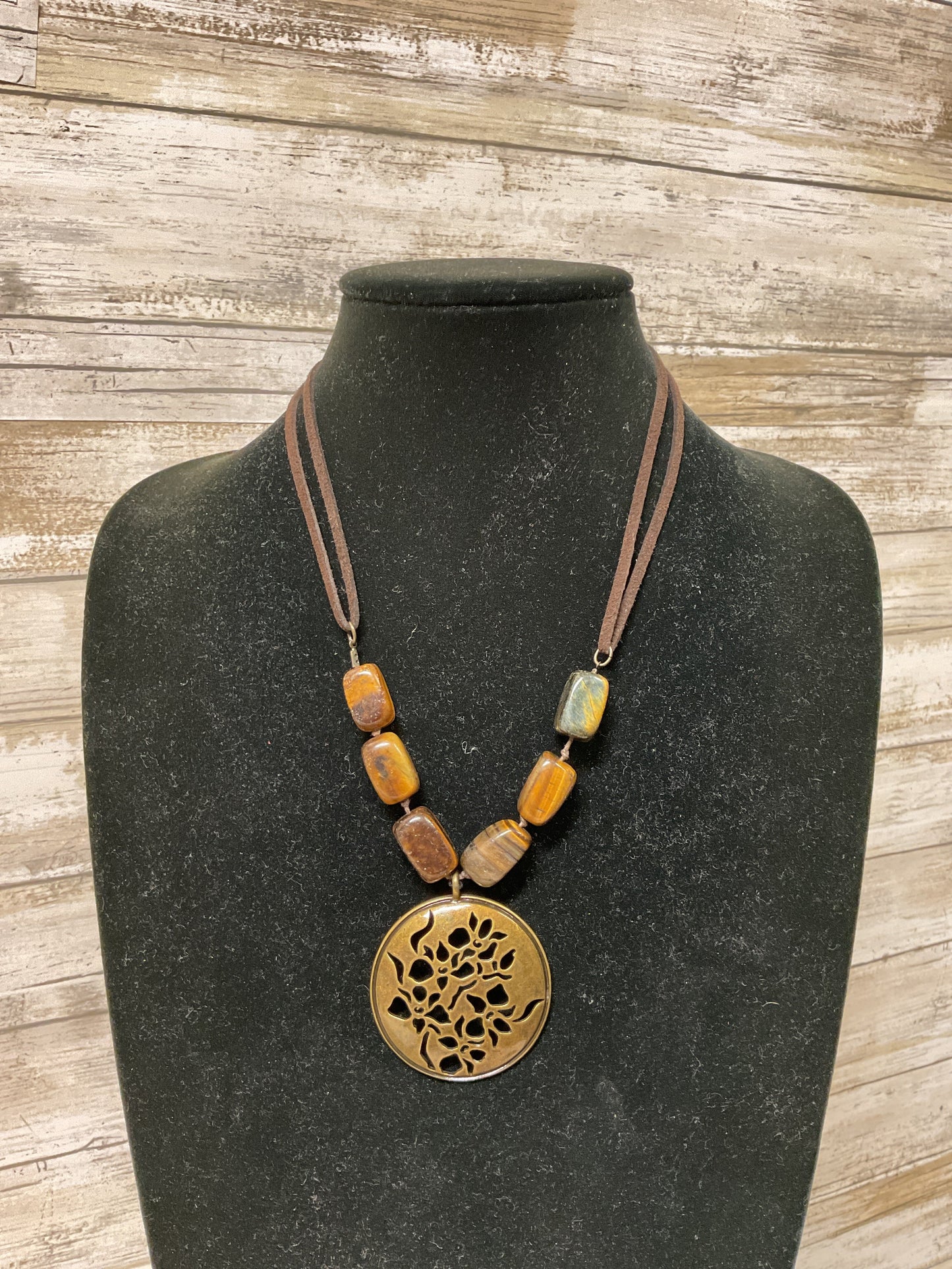 Necklace Statement By Avon In Brown