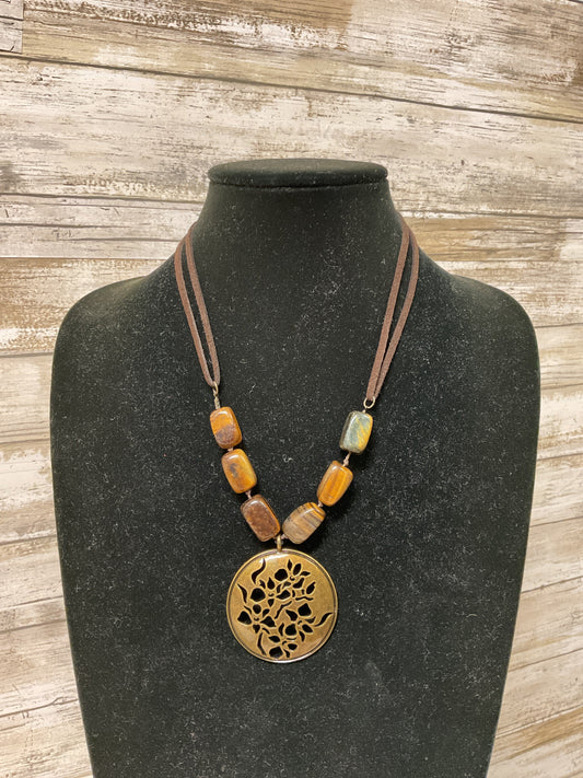 Necklace Statement By Avon In Brown