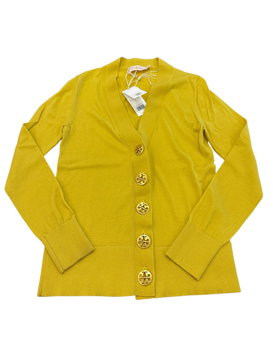 Cardigan Designer By Tory Burch In Chartreuse, Size:S