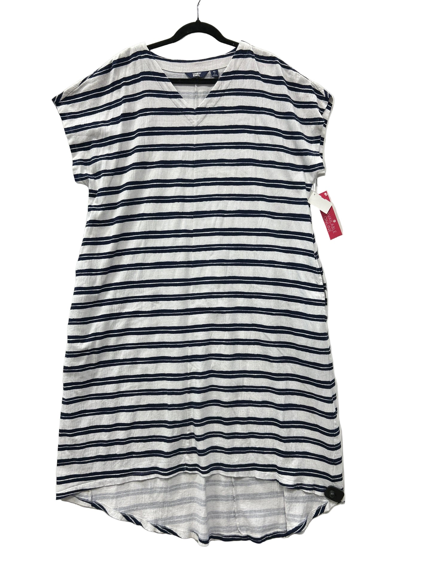 Dress Casual Maxi By Lands End In Black & White, Size:Xl