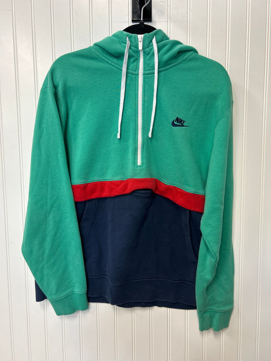 Sweatshirt Hoodie By Nike Apparel In Teal, Size:L