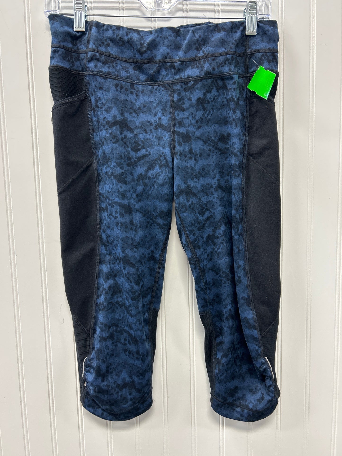 Athletic Leggings Capris By Athleta In Black & Blue, Size:M
